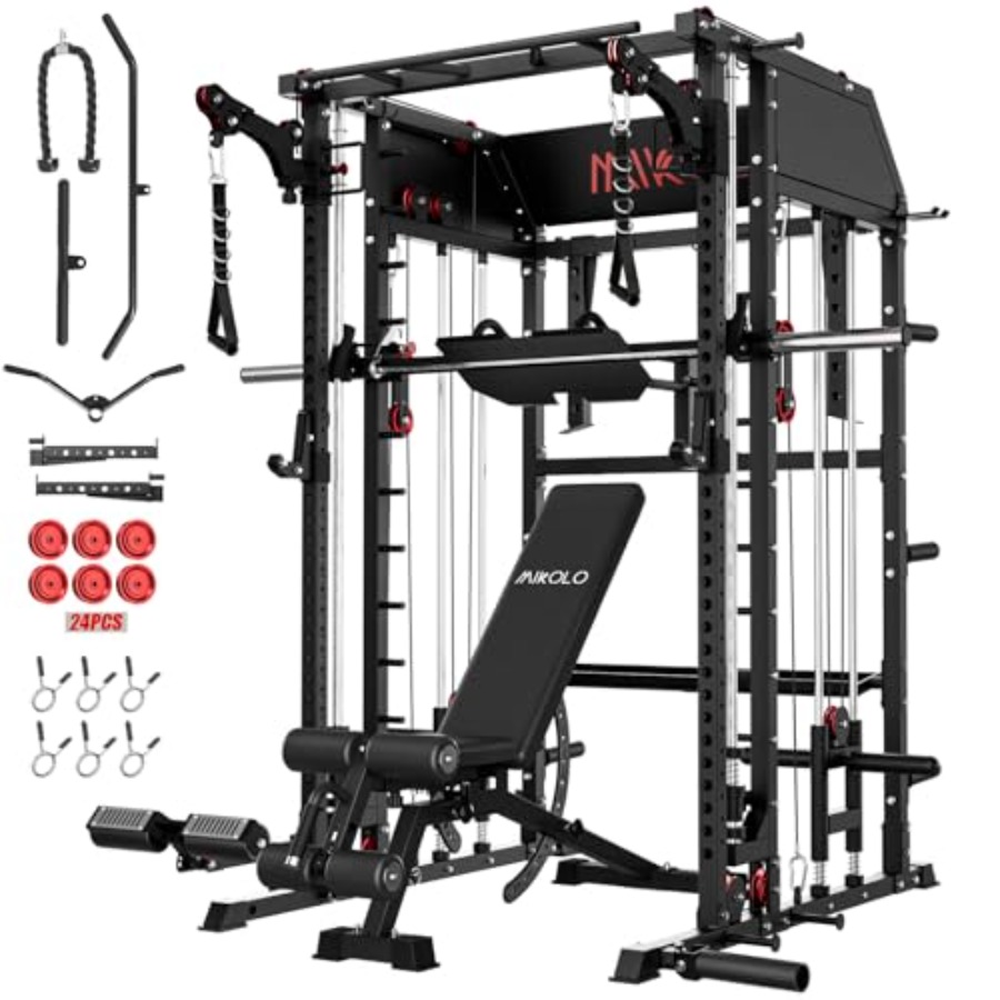 Home Gym Leg - Home gym Smith machine: steel, black,