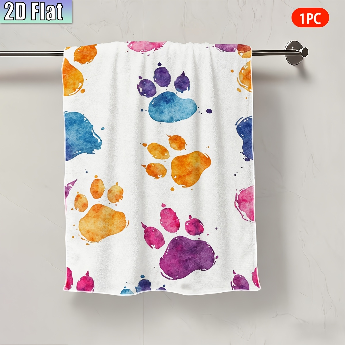 Home Gym Unit - 1pc Watercolor Pet Paw Print Scrub