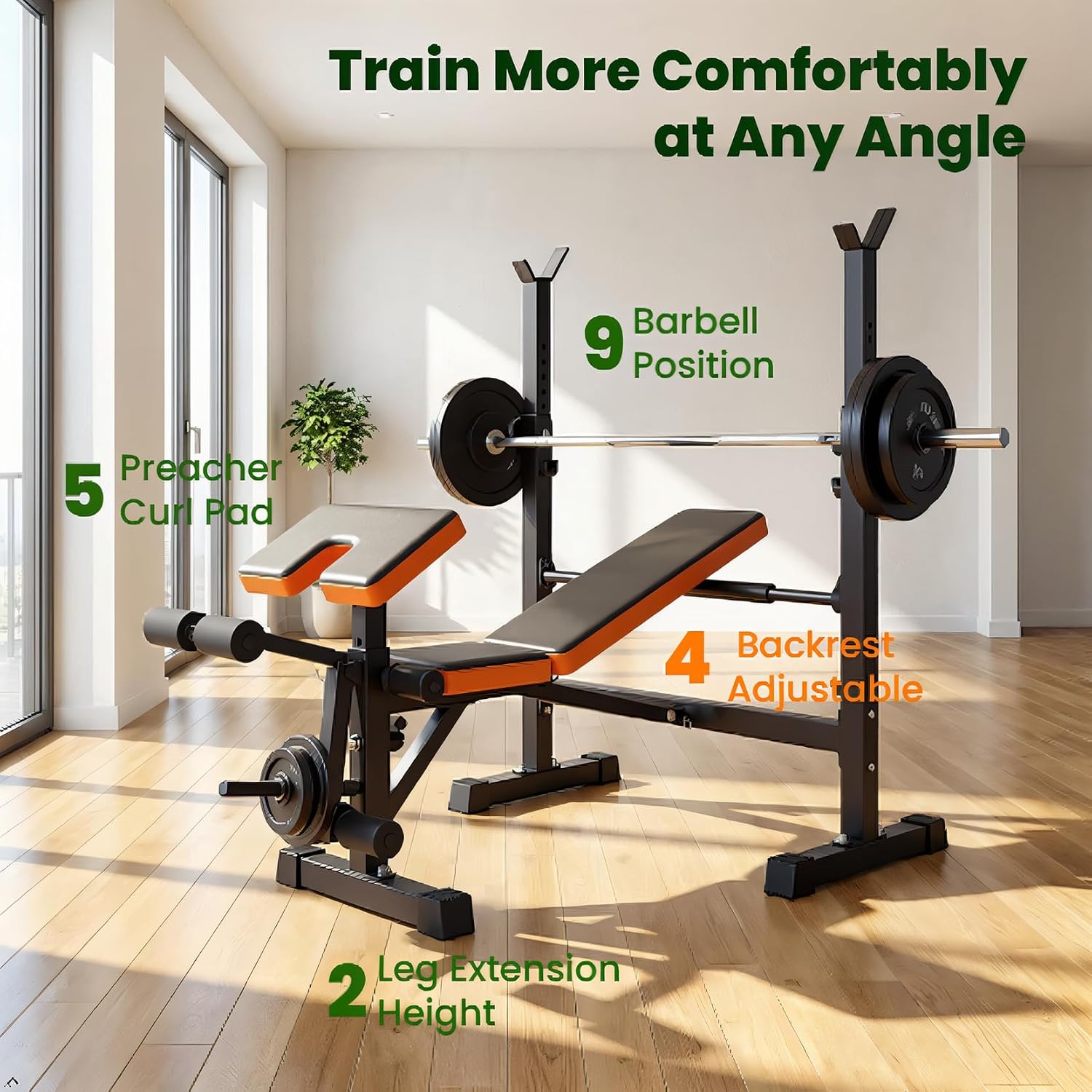 6-in-1 Adjustable Weight Bench – обзор и цена Home Gym Full Setup