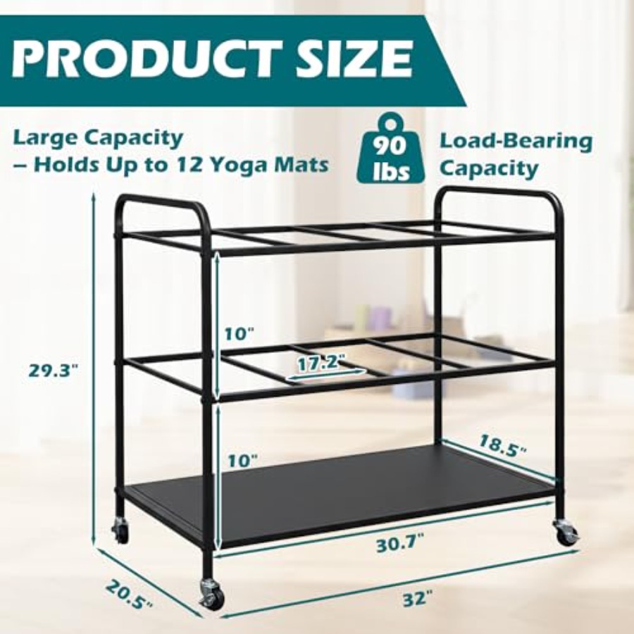 Yoga Mat Rack Storage Basket w – обзор и цена All In One Gym Home Equipment