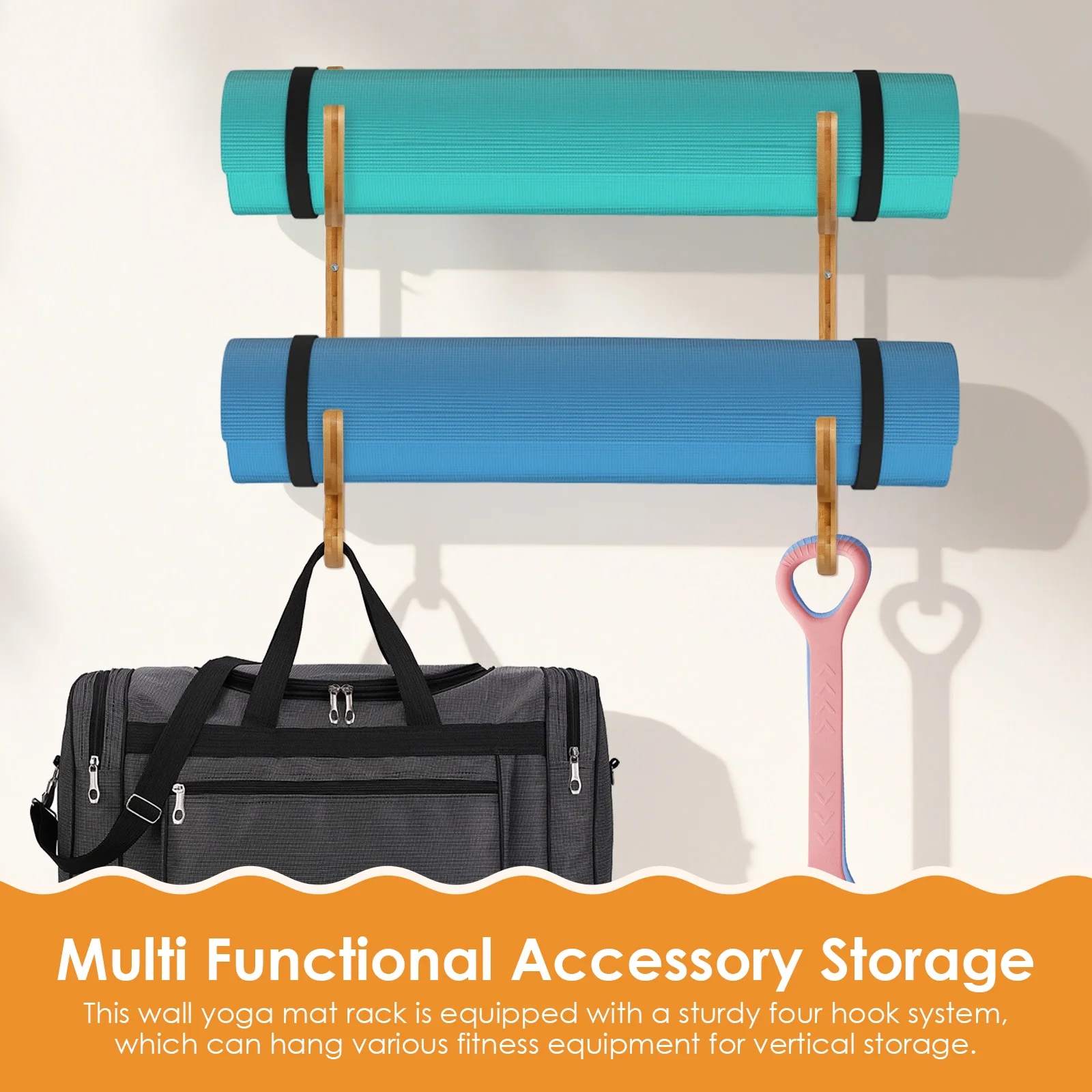 2Pcs Yoga Mat Storage Rack Wal – обзор и цена Home Gym On Wall
