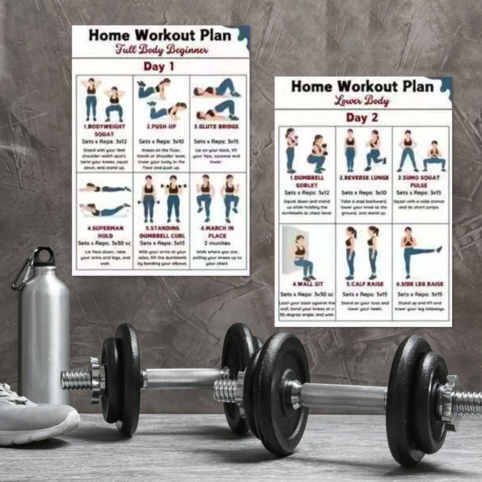 Dumbbell Training Poster Set Y – обзор и цена Home Gym In Apartment
